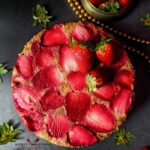 Eggless Strawberry Upside down cake recipe