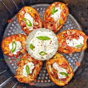 Vegan Potato skins in Air Fryer | Mexican potato skins recipe