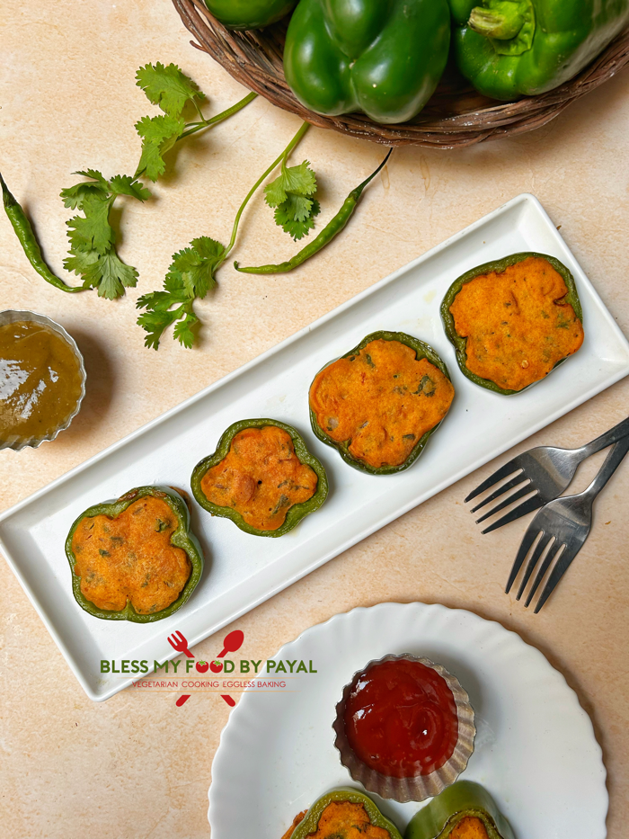 Besan Stuffed Capsicum Rings