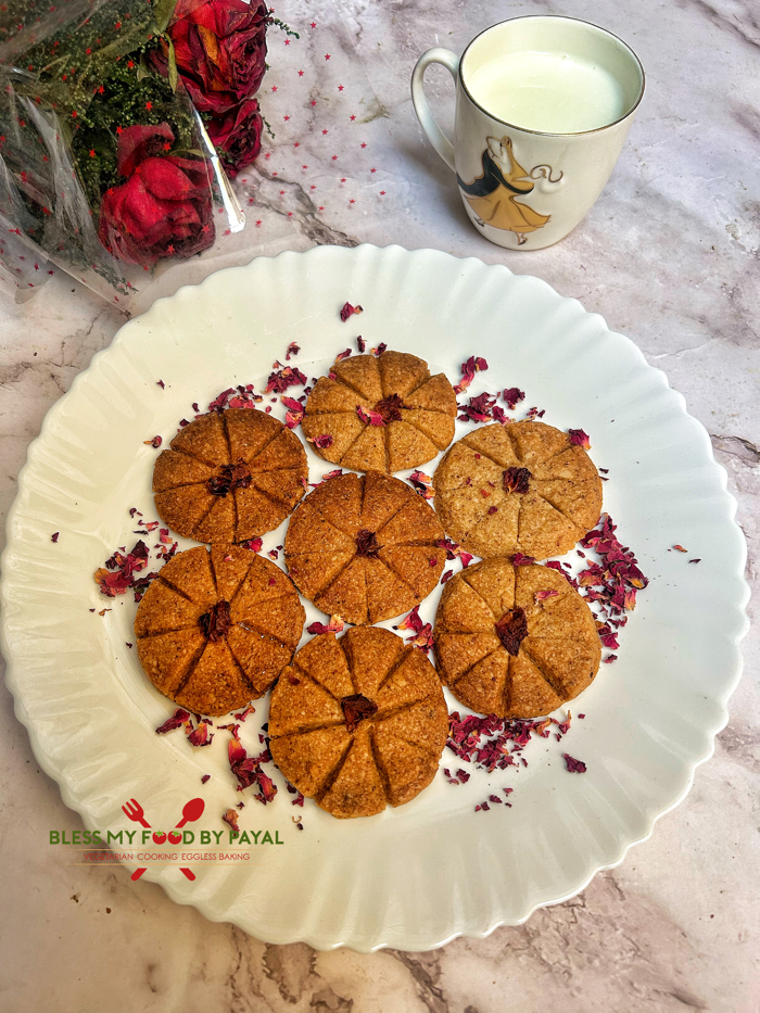 Eggless Rose Petals Cookies