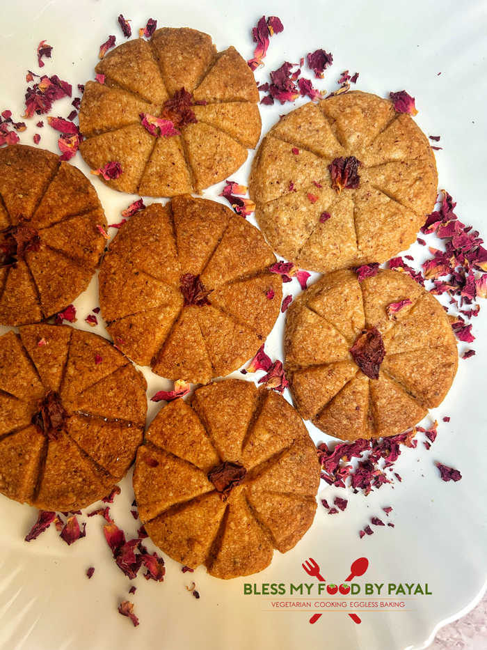 Eggless Rose Petals Cookies