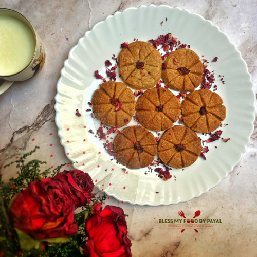 Eggless Rose Petals Cookies