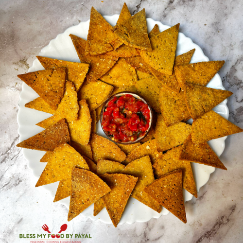 Baked Tortilla Chips Recipe | Crispy homemade Nacho chips recipe