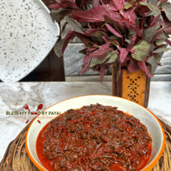 Kashmiri style Woste Haak Recipe | Kashmiri Red Spinach Recipe