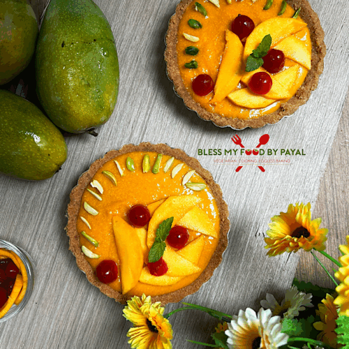 Eggless Mango Tart Without Oven & Condensed Milk