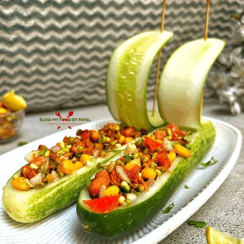 Cucumber boat Chaat Recipe