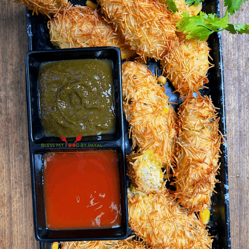 Air Fried Paneer Croquettes with Vermicelli Crust