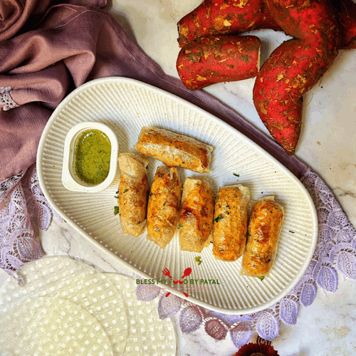 Air Fryer Sweet Potato Rice Paper Rolls