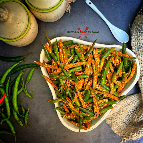 No Oil Instant Green Chilies Pickle Recipe