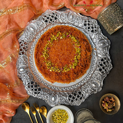 Oven-Baked Kunafa with Vermicelli | How to Make Kunafa in Oven Using Vermicelli | Easy Homemade Kunafa Without Kataifi Dough