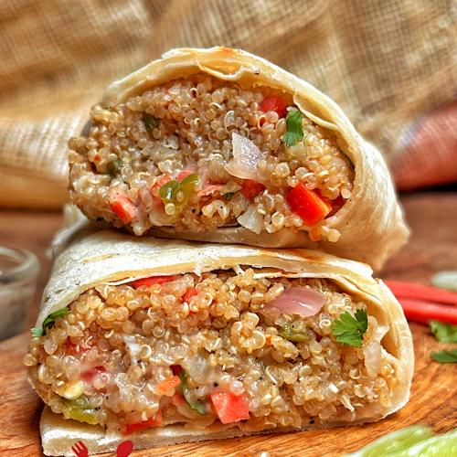 High Protein Vegan Quinoa Burrito Recipe | Easy Vegan Quinoa Burrito | Healthy Vegan Quinoa Burrito Recipe