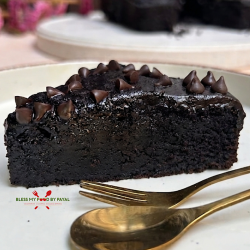 Eggless Chocolate Mud Cake with Thick Chocolate Glaze | Chocolate Mud Cake Eggless Recipe