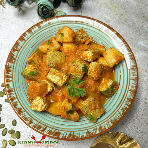 Vegan Paneer Aloo Recipe using Pumpkin Seed Paneer