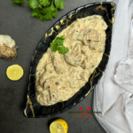 Creamy High-Protein Garlic Lemon Coriander Mushrooms | Vegan Garlic Mushrooms in Tofu Sauce | Lemon Garlic Coriander Mushrooms